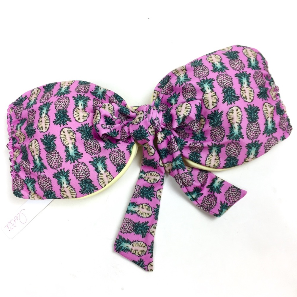 Lolli Tropical Pineapple Bandeau Swim Top Sz M